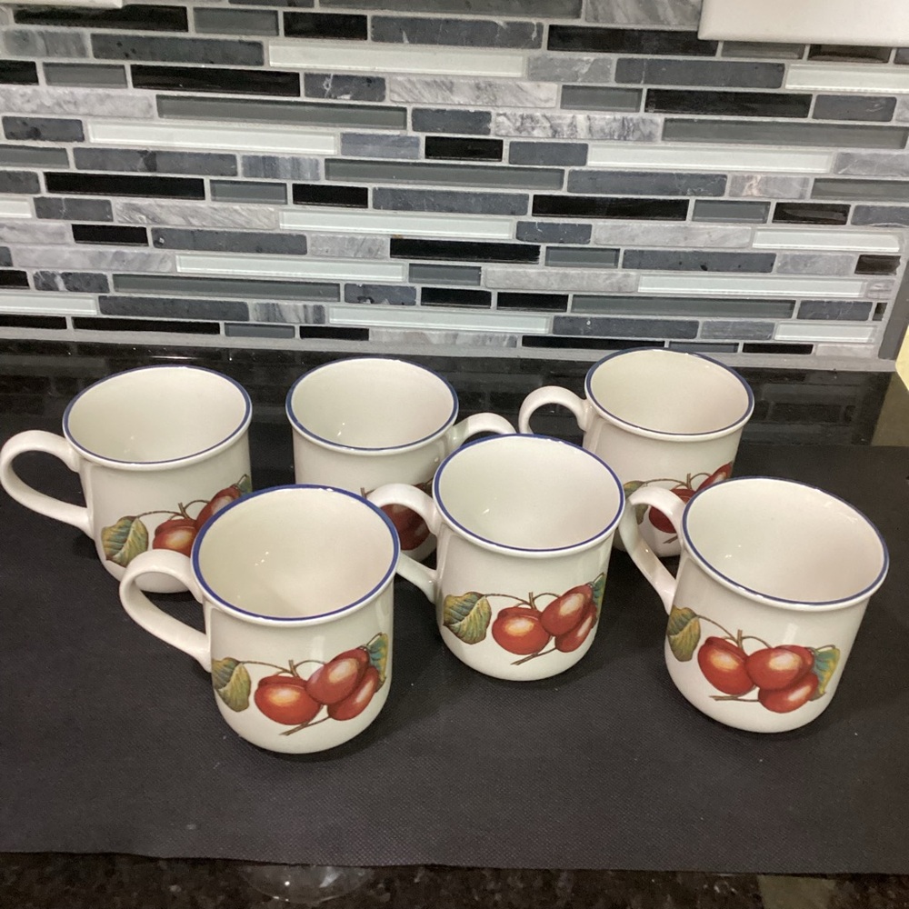 Staffordshire Tableware “AUTUM FARVE” Ceramic Coffee Tea Mugs ENGLAND - Set of 6
